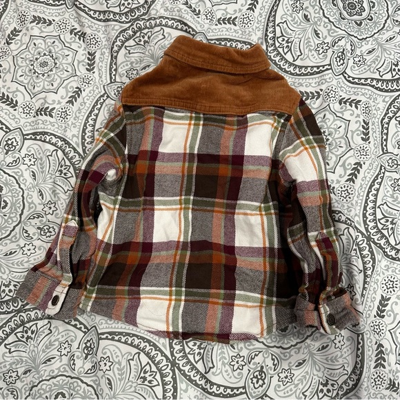 Toddlers Brown Winter Button Down - Picture 2 of 4